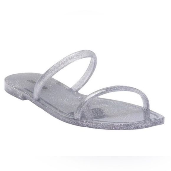 Steve Madden Shoes - STEVE MADDEN Pike Jelly Sandal in Silver Glitter Size 10 NWOT